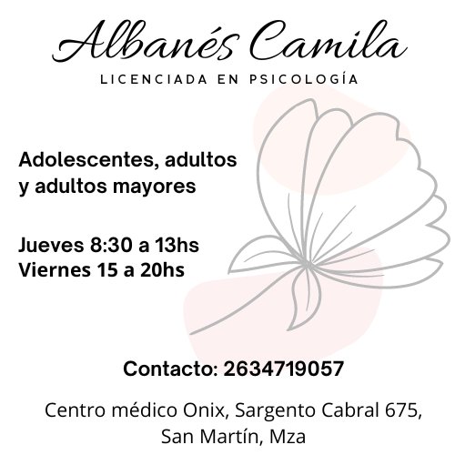 Hola🫂! Les dejo mi contacto para quienes necesiten comenzar un espacio terapéutico, tengo turnos disponibles. 
Me ayudan a compartir porfis