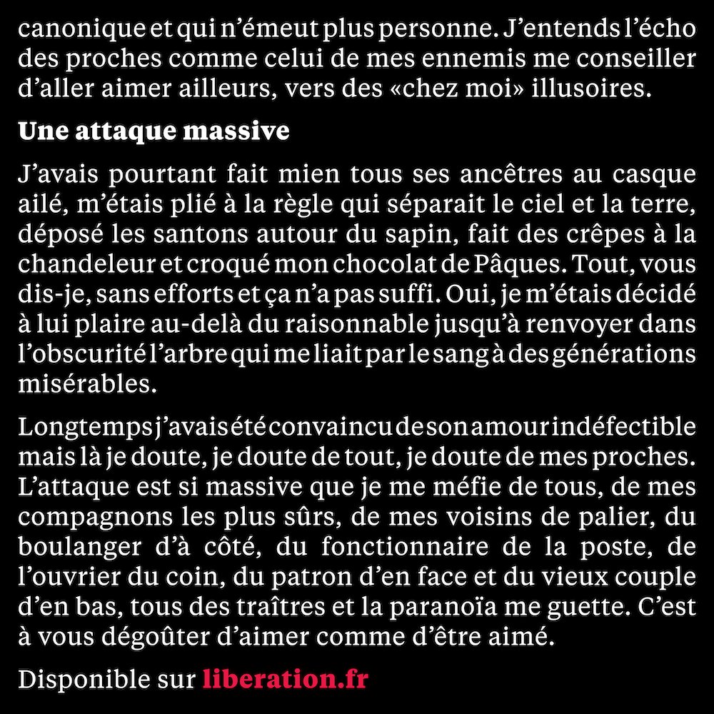 La France ne m'aime plus, ma tribune aujourd'hui dans <a href="/libe/">Libération</a>