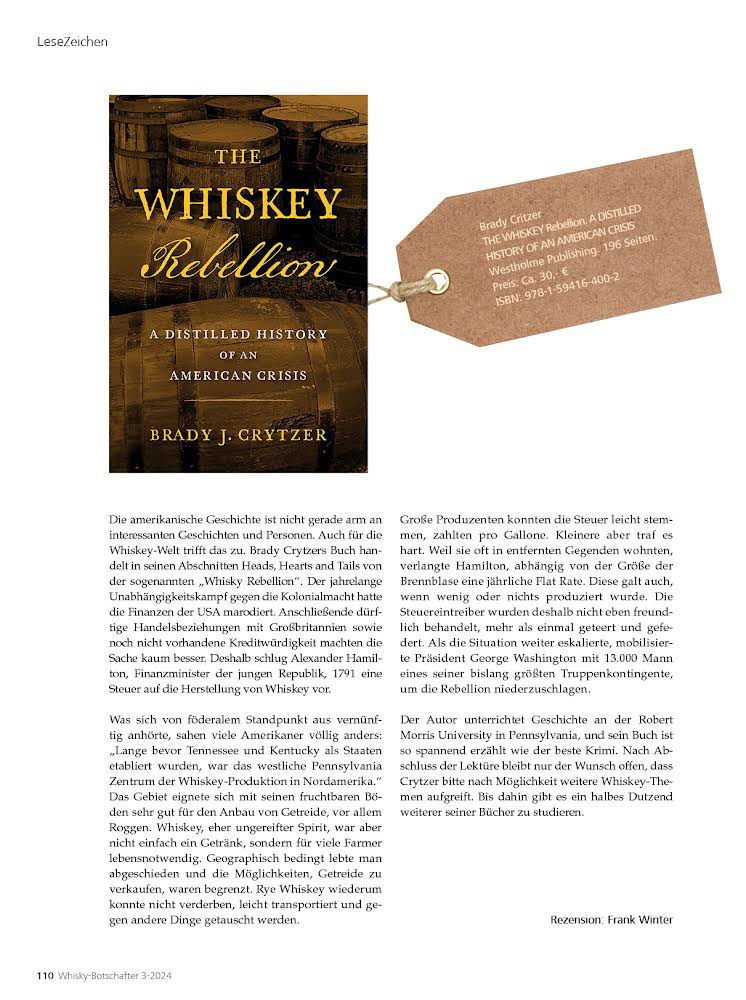 This spring my book was reviewed in the German magazine "Whisky-Botschafter.” I couldn’t have said it better myself!
