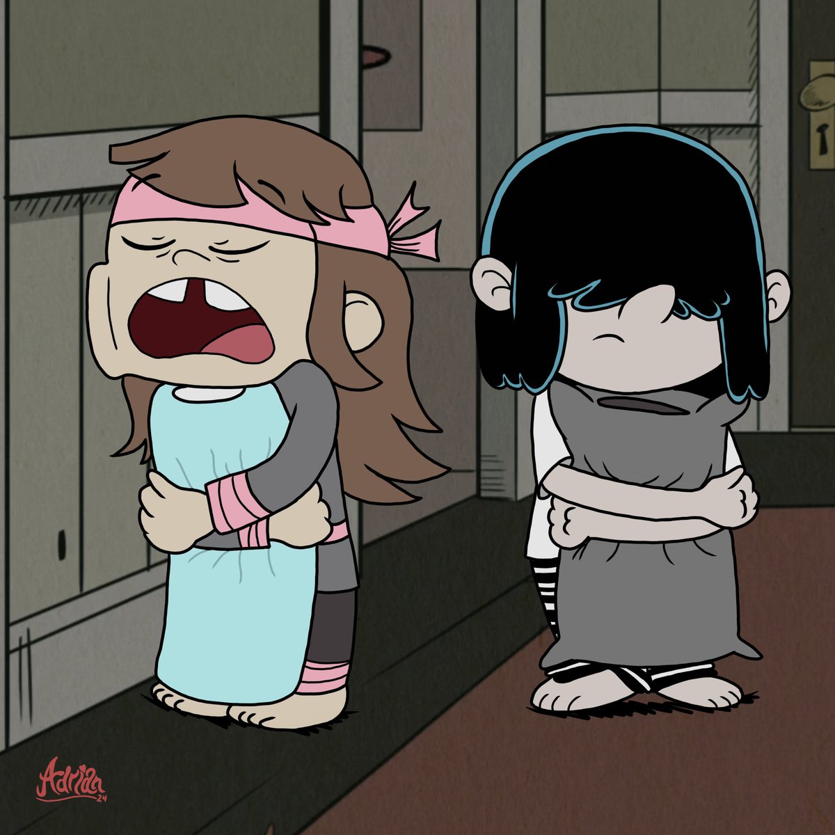 AdrianM_Prya03's tweet photo. Sleepover
Somethings who's take a charge for Audrey (who she is sleepwalking), maybe Lucy to do so??? I don't know for that, I've just saying.
#TheLoudHouse #LucyLoud #Lucy_Loud #HarveyStreetKids #HarveyGirlsForever #Audrey #AudreySmith #Audrey_Smith https://t.co/6YQ5uMnlgi