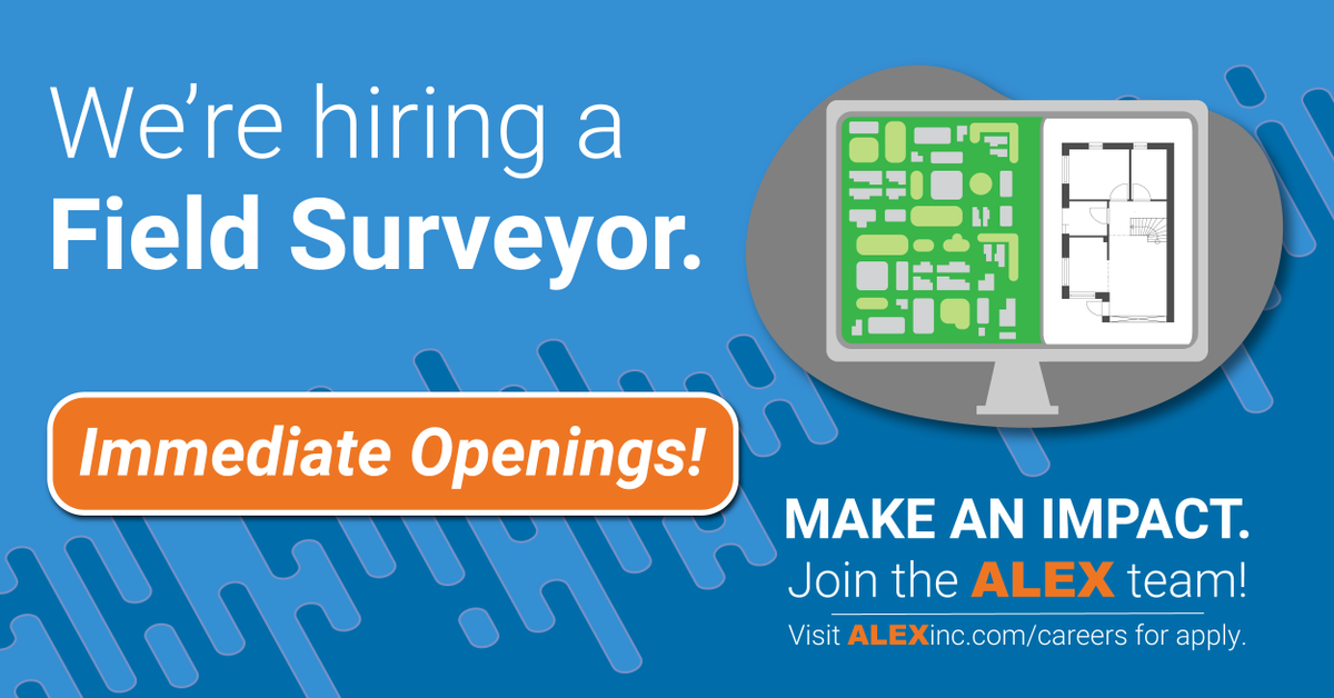 alexinc's tweet photo. We are hiring for an immediate on-site Field Surveyor opening in Arlington, VA. This role works as part of team performing Computer Aided Design and Master Record Drawing Repository Support Services contract for a Federal customer. To apply today, visit: https://t.co/ApEjatKn9d https://t.co/kFVQC83WEw