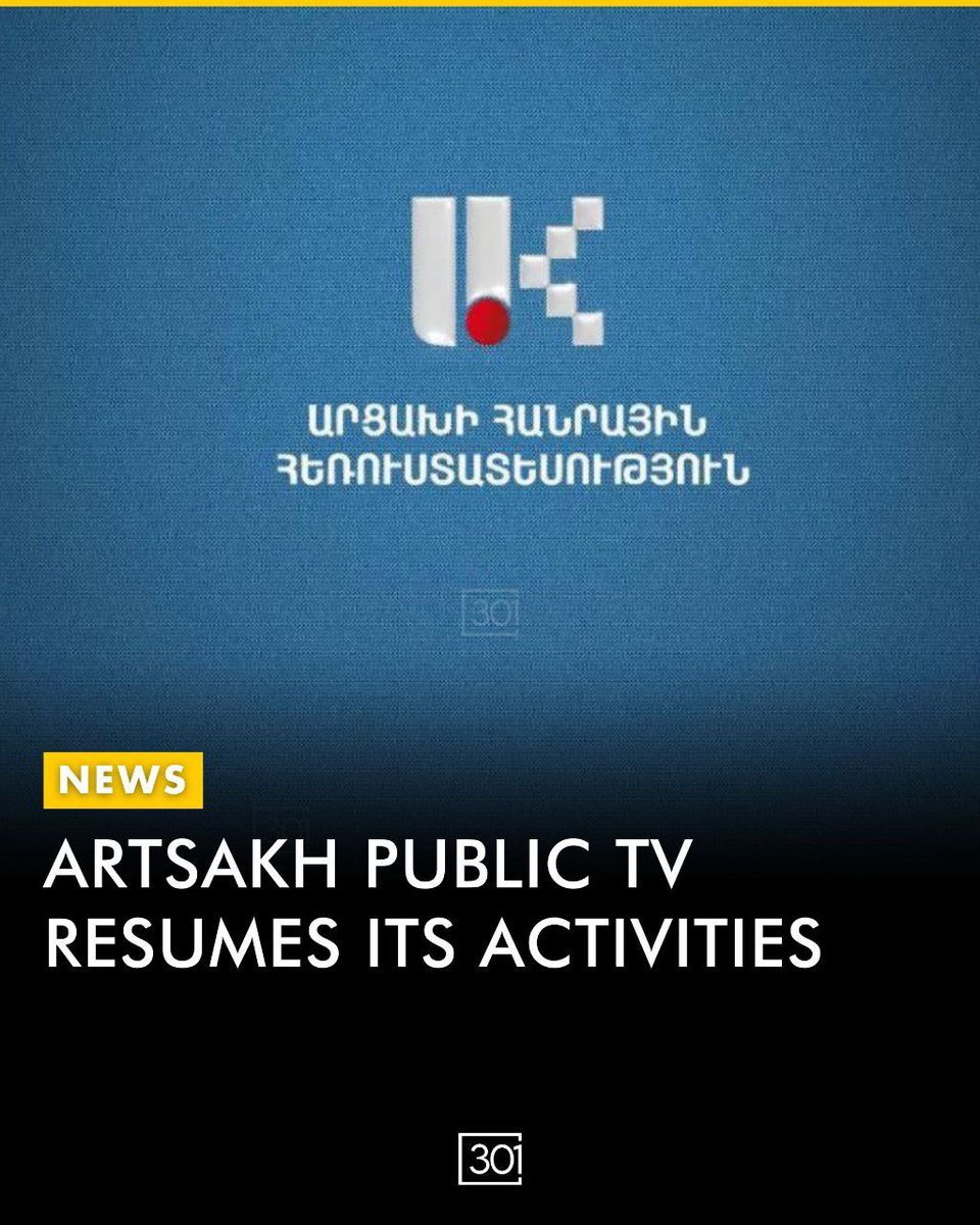 301arm's tweet photo. Artsakh Public TV has resumed its activities.

This announcement was made on Facebook by the Human Rights Defender of Artsakh, Gegham Stepanyan, who also shared a video.

He noted: "Artsakh Public TV is resuming its activities with a small team, but with an extremely important role: to do everything possible to foster social connections among the people of Artsakh, preserve the unique aspects of Armenian identity and the Artsakh dialect, highlight the issues concerning the people of Artsakh, and regularly voice their opinions."

The journalists of Artsakh Public TV have established the "10th Province" journalistic public organization, with its first project being Artsakh Public TV. Initially, its activities will be carried out exclusively on social media.