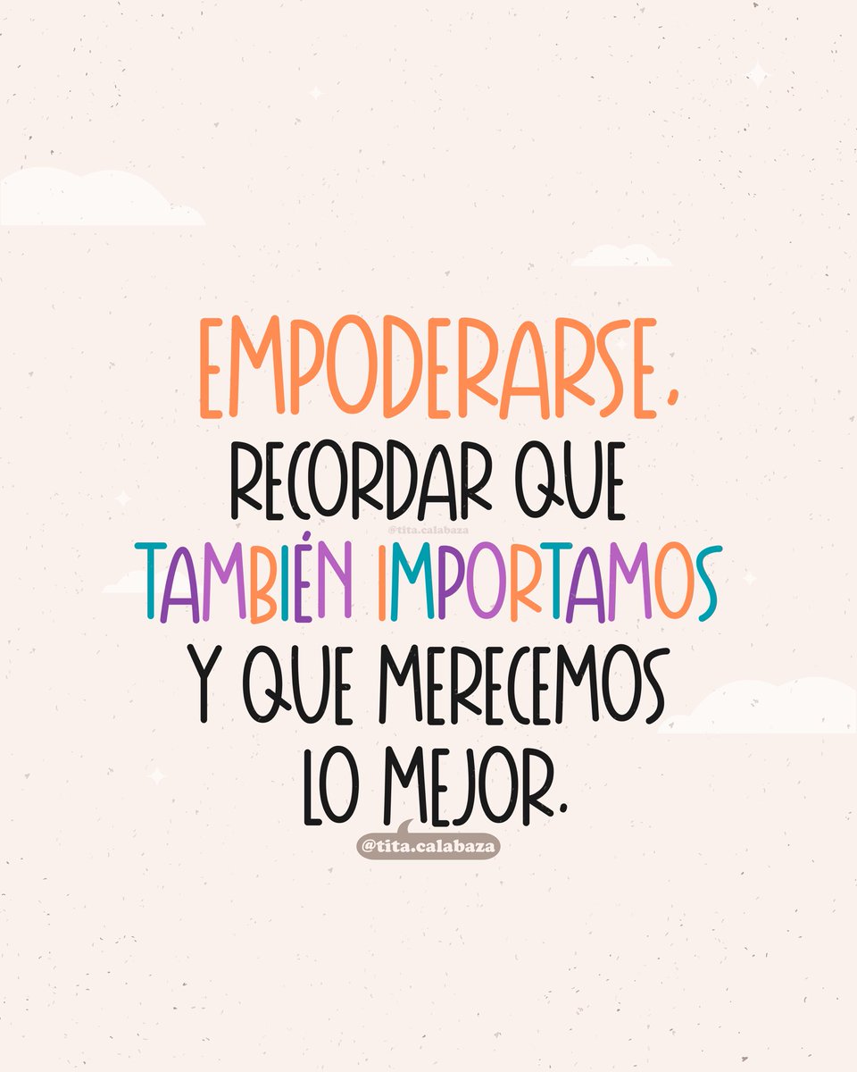 TitaCalabaza's tweet image. ❤️🩹 Merecemos más, merecemos siempre lo mejor.
#empoderarse #amorpropio #poderinterior #amor #merecimiento #gratitud #sentimientos #emociones #frasesinspiradoras #frasesbonitas #pensamientosprofundos #reflexionesdevida #titacalabaza