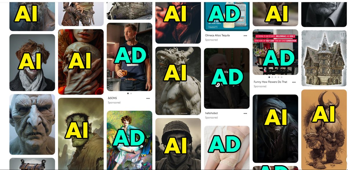 henningsanden's tweet image. Congrats to Pinterest for successfully killing Pinterest. This is what happens when you don&apos;t ban AI images. 

I was looking for reference and this is the first thing I see. Pinterest used to be the best ref tool, and it&apos;s no longer usable in the slightest.