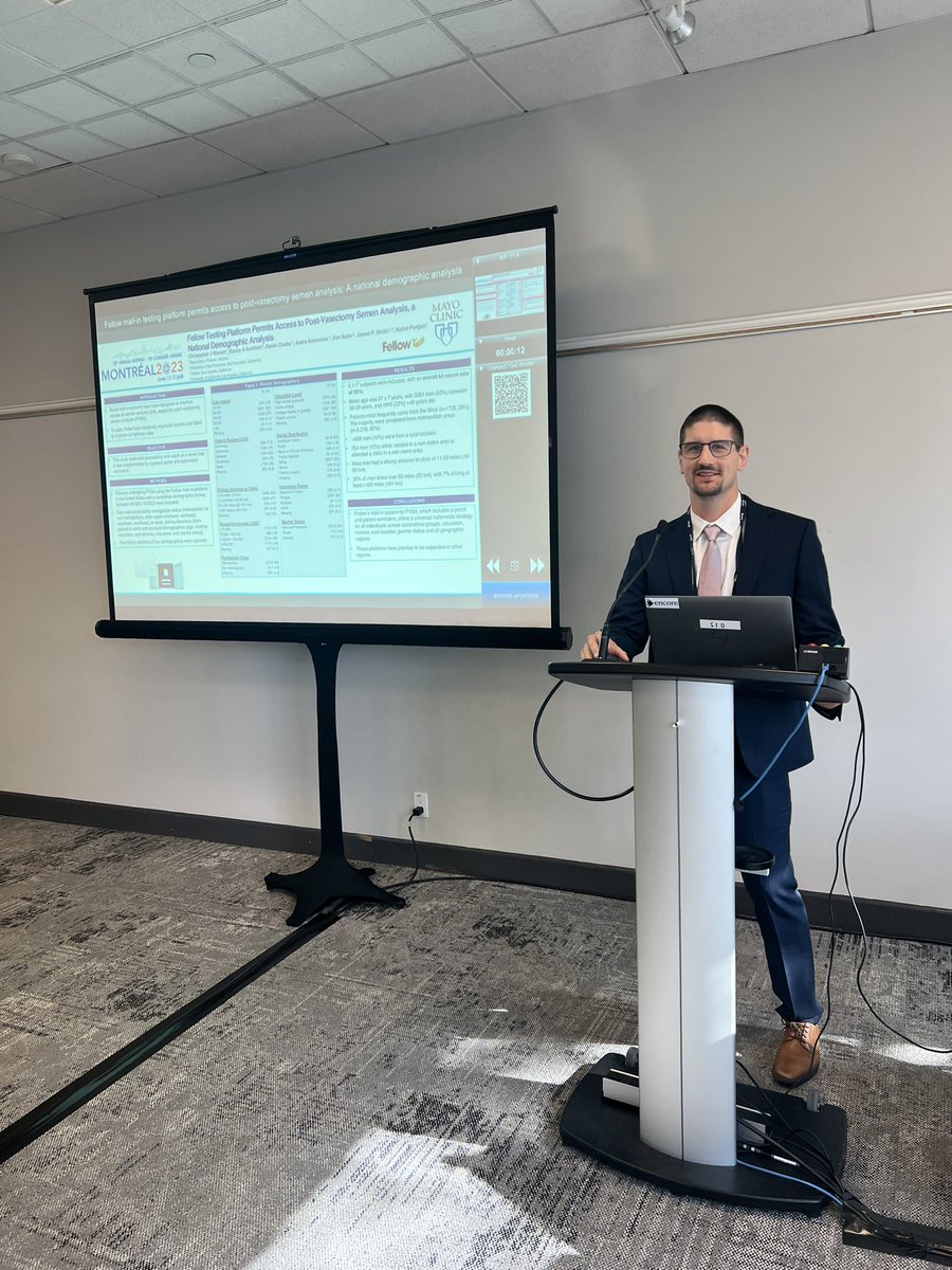 Grateful to present our research looking at the accessibility and reach of <a href="/fellow/">Fellow</a> home semen analysis kits for post vasectomy SA at #CUA2024.
✅ online platform w/ home kit had a PVSA compliance rate of 95%
✅ feasible in rural and metropolitan areas

Great meeting!