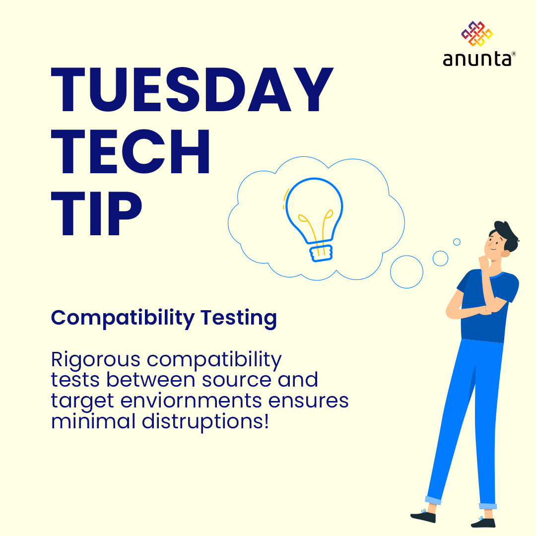 anuntatech's tweet image. Ensure autonomy in data migration with rigorous compatibility testing between source and target environments with Anunta.
#TechTips #DataMigration #CompatibilityTesting