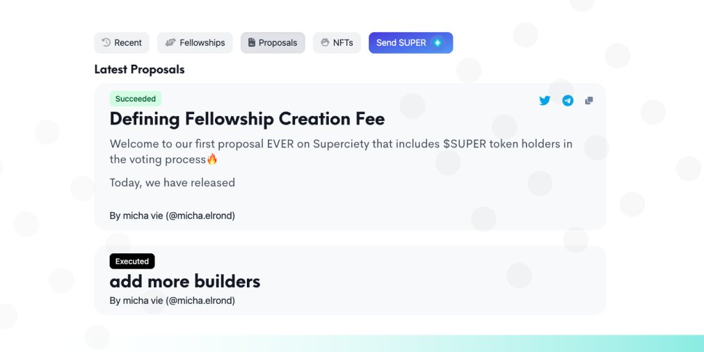 TidyMeOrg's tweet image. a neat update for SUPERID🆕:

👉 you can now see ALL the proposals a SUPERID has created in the new 'Proposals' tab✅

ok, back to building.
