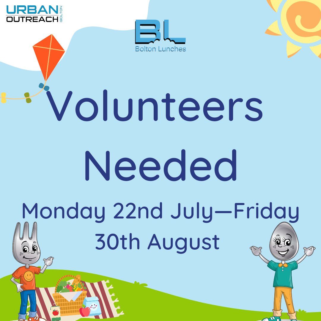 Urban Outreach (@urbanoutreachuk) on Twitter photo 1/6
🍏🍎 Bolton Lunches 2024!
We're back for our 11th year! We will once again open our doors to make packed lunches for children across Bolton from Mon 22/07 until Fri 30/08.
None of it is possible without the amazing support from volunteers. The opportunities we have are: 1/6
🍏🍎 Bolton Lunches 2024!
We're back for our 11th year! We will once again open our doors to make packed lunches for children across Bolton from Mon 22/07 until Fri 30/08.
None of it is possible without the amazing support from volunteers. The opportunities we have are: