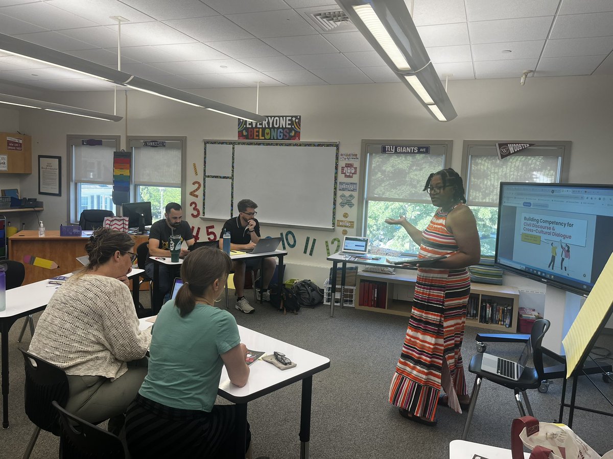 ec_higgins's tweet photo. Wooster teachers gather today for a summer professional development session around  building civil discourse &amp; cross cultural dialogue. @WoosterSchl https://t.co/mEtmioZGyU