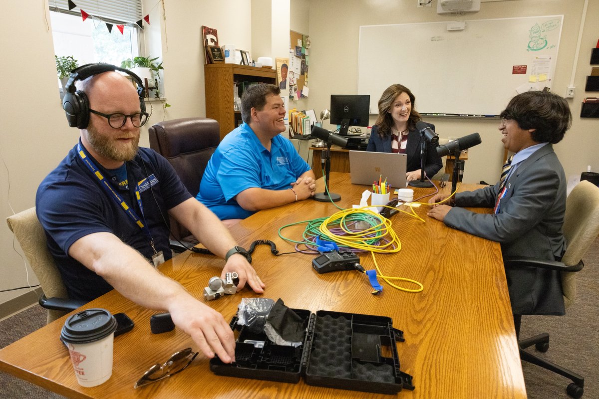 We took The Become Here Project podcast on the road as <a href="/DSMRoosevelt/">Des Moines Roosevelt</a> principal Steven Schappaugh and <a href="/Dsmeast/">East High School</a> senior Christopher Ramirez-Chavez shared their excitement about co-hosting the 2024 National Speech and Debate Tournament in Des Moines. dmschools.org/news-and-infor…