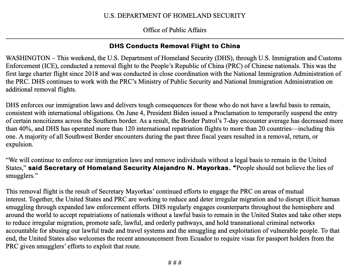 Priscilla Alvarez on X: &ldquo;Notable: DHS announces it conducted a 