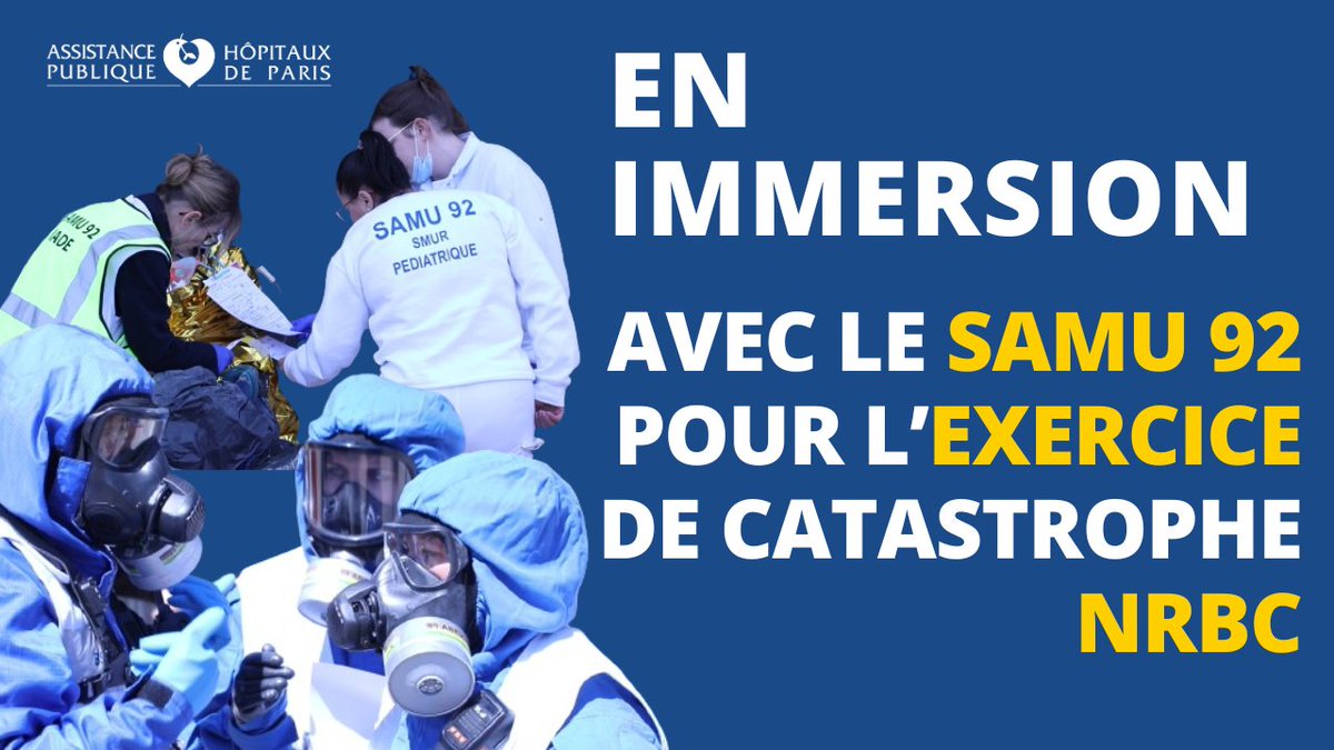 APHP's tweet photo. [EN IMMERSION 🚑] avec les équipes du @SAMU92_SMUR lors d’un exercice de catastrophe #NRBC organisé par la @Prefet92 sur un site olympique
👉Un entraînement essentiel pour éprouver les méthodes d’intervention, équipements et matériels
Découvrez la vidéo ▶ https://t.co/JQ74aLnUC5 https://t.co/Vq259TA8gF