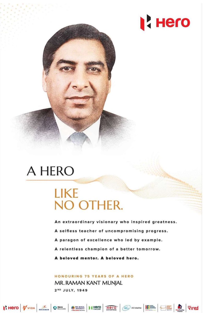 We honor the visionary who inspired countless lives with his unwavering dedication and relentless pursuit of excellence. His legacy continues to guide us, reminding us to lead with empathy, strive for greatness, and always aim for a better tomorrow.
#RamanKantMunjal #rkmf