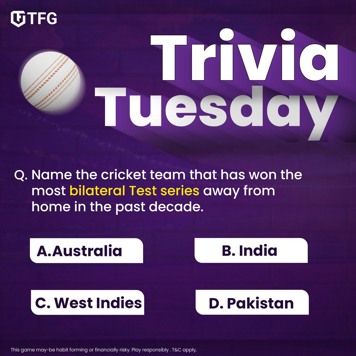 playtfg_in's tweet photo. Are you up for a quick cricket quiz? Can you answer it correctly? 🏏

#indvseng #playtfg #cricketfever #PakistanCricket #RohitSharma𓃵 #fantasy https://t.co/75eo73FoaE