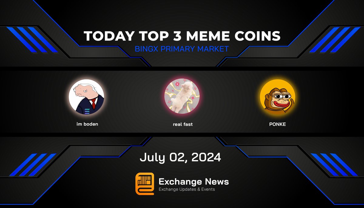 exchangeneww's tweet photo. #BingX
๐ Top 3 Gainers Meme Coins 24h Performance Chart๐ฅ
๐ฅ $SPEED +54,2% ๐ซถ @speedcto
๐ฅ $BODEN +33,5% ๐ซฐ @bodenonsolana
๐ฅ $PONKE +18,2% ๐ @ponkesol
๐Sign up for BingX Account ๐ https://t.co/PubNdzMQ9n
#Crypto #Top3Gainers #memecoins
@BingXOfficial