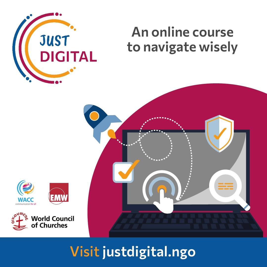 Oikoumene's tweet photo. Ecumenical partners released on 2 July “Big Issues in Small Bytes,” the first module of “Just Digital,” an online course on digital literary and advocacy created by the @waccglobal.
Learn more at: https://t.co/8dTyr3eRkT
#JustDigital #JustDigitalTuesday #JustDigitalChampion https://t.co/QoelSQAgEp