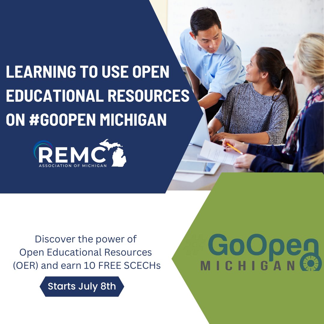REMC_1's tweet photo. Discover the power of Open Educational Resources (OER)! Explore free, high-quality, openly licensed educational tools on #GoOpen website. Find resources by subject, grade level, and standards—lesson plans, presentations, activities &amp; more. Register: https://t.co/5HL183JEYQ https://t.co/KVipmicG9Y