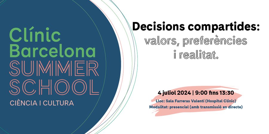 AQuAS (@aquascat) on Twitter photo Dijous 4/7/24 amb <a href="/mmoharra/">Montse Moharra</a> responsable #DecisionsCompartides participarem a la #SummerSchoolCLÍNIC <a href="/hospitalclinic/">Hospital Clínic</a> per reflexionar sobre la rellevància de la presa decisions davant la malaltia i els factors que hi influeixen.
➕ Info i inscripcions 👉 tinyurl.com/36yv34xe Dijous 4/7/24 amb <a href="/mmoharra/">Montse Moharra</a> responsable #DecisionsCompartides participarem a la #SummerSchoolCLÍNIC <a href="/hospitalclinic/">Hospital Clínic</a> per reflexionar sobre la rellevància de la presa decisions davant la malaltia i els factors que hi influeixen.
➕ Info i inscripcions 👉 tinyurl.com/36yv34xe