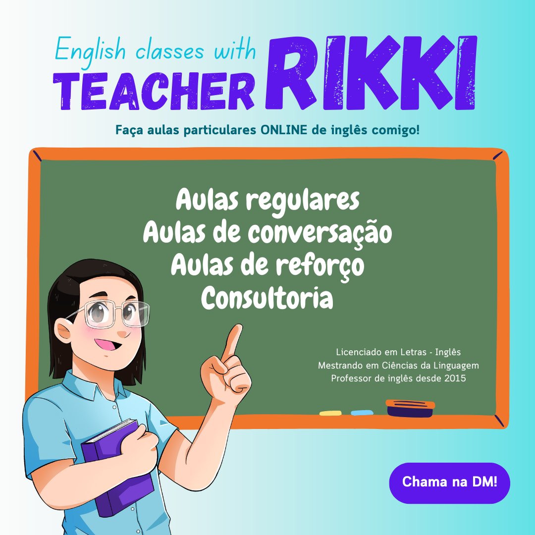RikkiKitsune's tweet photo. 🚨 Pessoal, estou oficialmente me lançando como professor particular de Inglês! 

✅ Se alguém precisar ou souber de alguém que precise, podem me indicar. Faço aulas online! 😊 https://t.co/5BlqqXcWUc