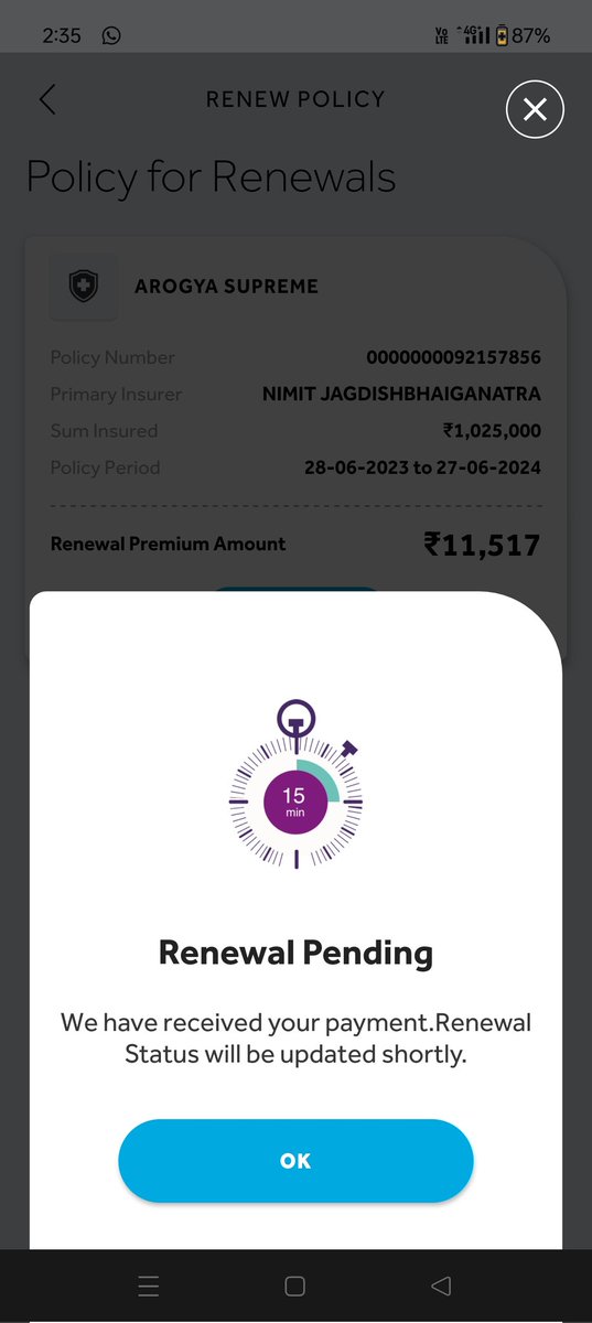 nimitganatra's tweet photo. @sbigeneral They hardly have any answer when i raise a query 

1. How long does it take to issue police post payment of renewal?? Payment made on 25th, renewal due was on 27th

2 in case of medical urgency, whom should i call or what should i report in the hospital???

@sbigeneral https://t.co/dVZvAuRgaM