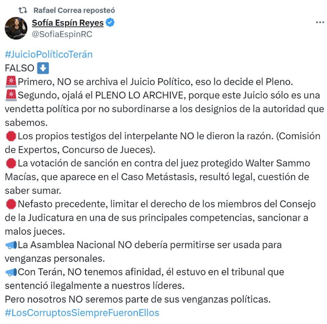 AVeeduria2's tweet image. La sinvergüenza de #Espin, la q se metió a la cárcel de mujeres a querer sobornar a la policía en el caso #Balda ahora dice q el #DiabloTerán es casi un santo.
Q asco de gente, a esta igual q a #Granja deberíamos darle una porción de saliva en el rostro. 🤮