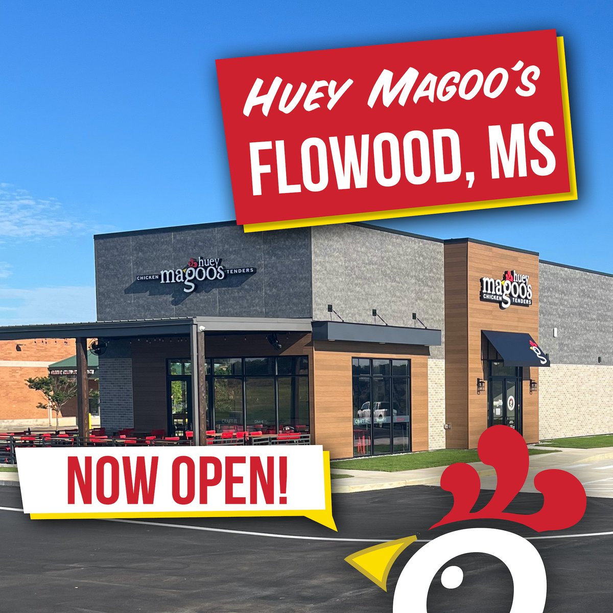 HueyMagoos's tweet photo. We're opening our 65th Huey Magoo's store, located in Flowood, MS! Make sure to stop by our brand new location to try The Filet Mignon of Chicken® today.
📍 139 East Pineview Dr, Flowood, MS 39232
#HueyMagoos #MagoosNews #Flowood #FlowoodMS https://t.co/w8CfRyNfwF