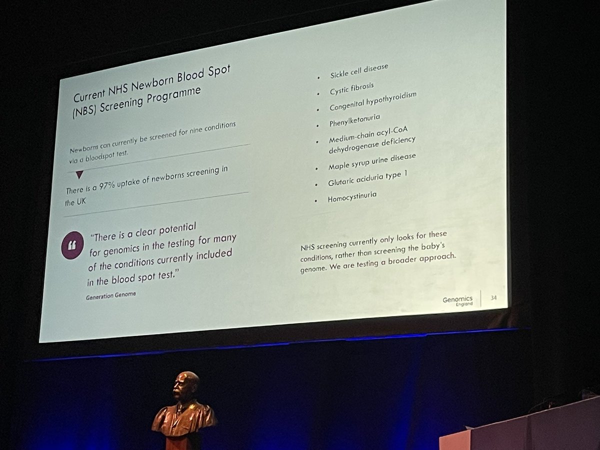 Our afternoon genetics session focuses on personalised medicine. David Bick explains the role of newborn rare disease screening in this endeavour. #OOC2024