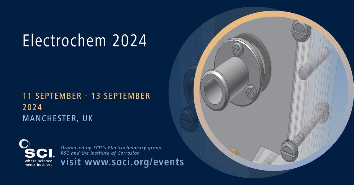 📢 Register now! okt.to/JxWiR3
SCI, RSC and the Institute of Corrosion would like to welcome you to Electrochem 2024 to be held from Wednesday 11 – Friday 13 September at the new John Dalton Science and Engineering Building.
