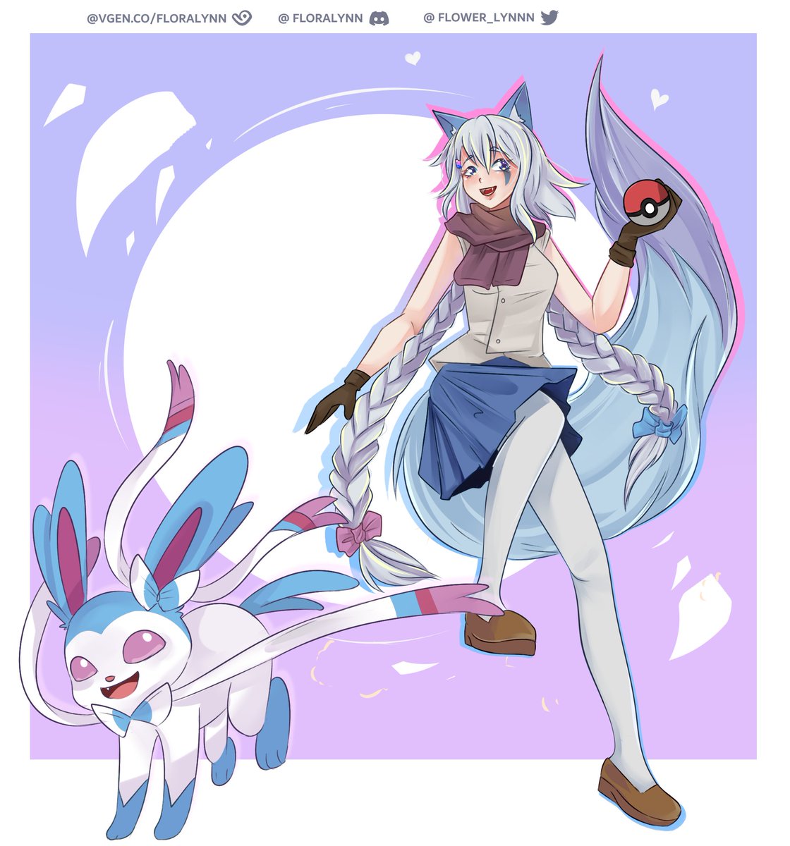 Io + Shiny Sylveon! Comm for <a href="/LandynnBehne/">Sasquatch - SharkyCat/LunarPop CEO</a> 🩷 This one was a fun one, thank you! - #pokemon #commission
