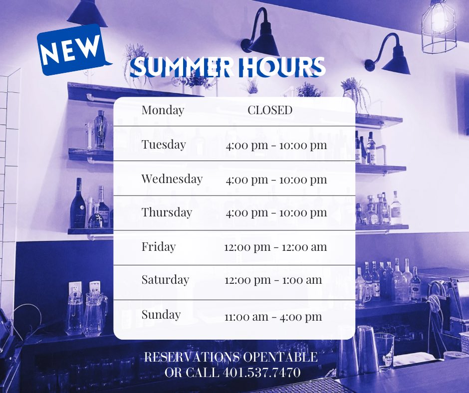 It’s summatime and we have new hours!