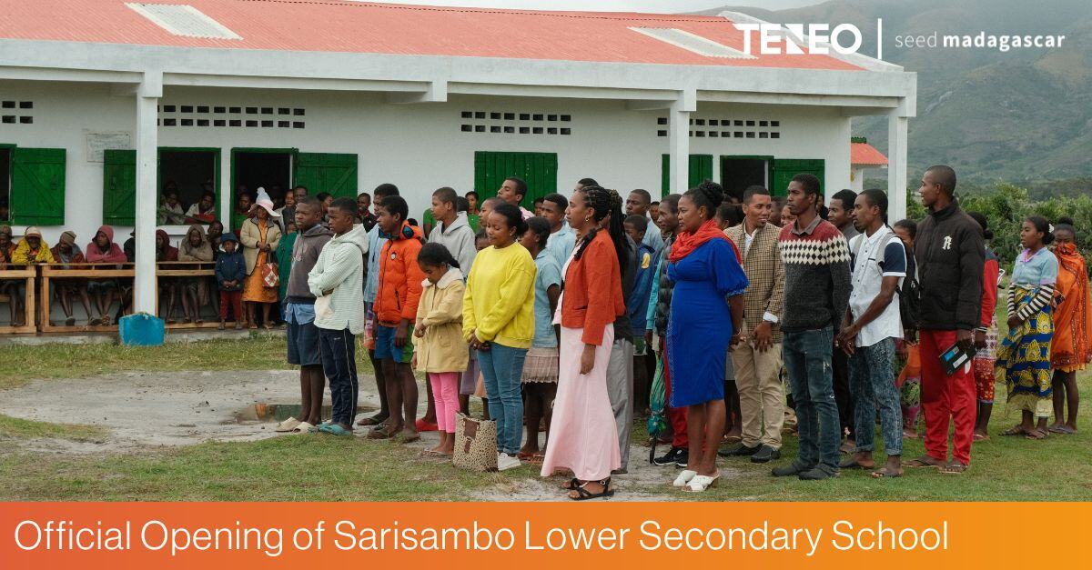 🎉 Celebrating the official opening of Sarisambo Lower Secondary School! 

On June 25th, despite heavy rains, the Sarisambo community came together with joy and gratitude to celebrate the opening of their new classrooms, a school build project by SEED Madagascar and Teneo.