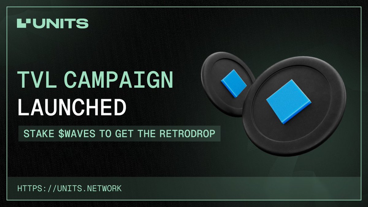 🔥 Big news on Units.Network! The first stage of our TVL-based campaign has started!

🔷 Deposit any amount of $WAVES here 👉 units.pepe.team 
💸 Claim your share of $Unit0 retrodrop after the campaign ends
✅ Withdrawals open after September 1st

Seize your
