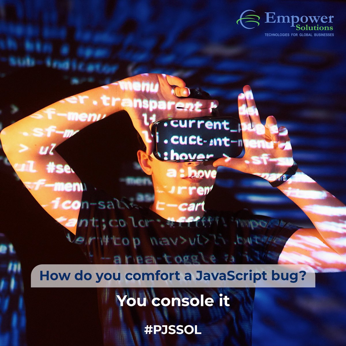 empowersol96's tweet image. Dealing with a stubborn JavaScript bug? Give it some comforting words and... a console log! Debugging humor at its finest.

#EmpowerSolutions #GlobalBusiness #JavaScriptHumor #CodingJokes #DebuggingLife #ProgrammerHumor #TechLaughs