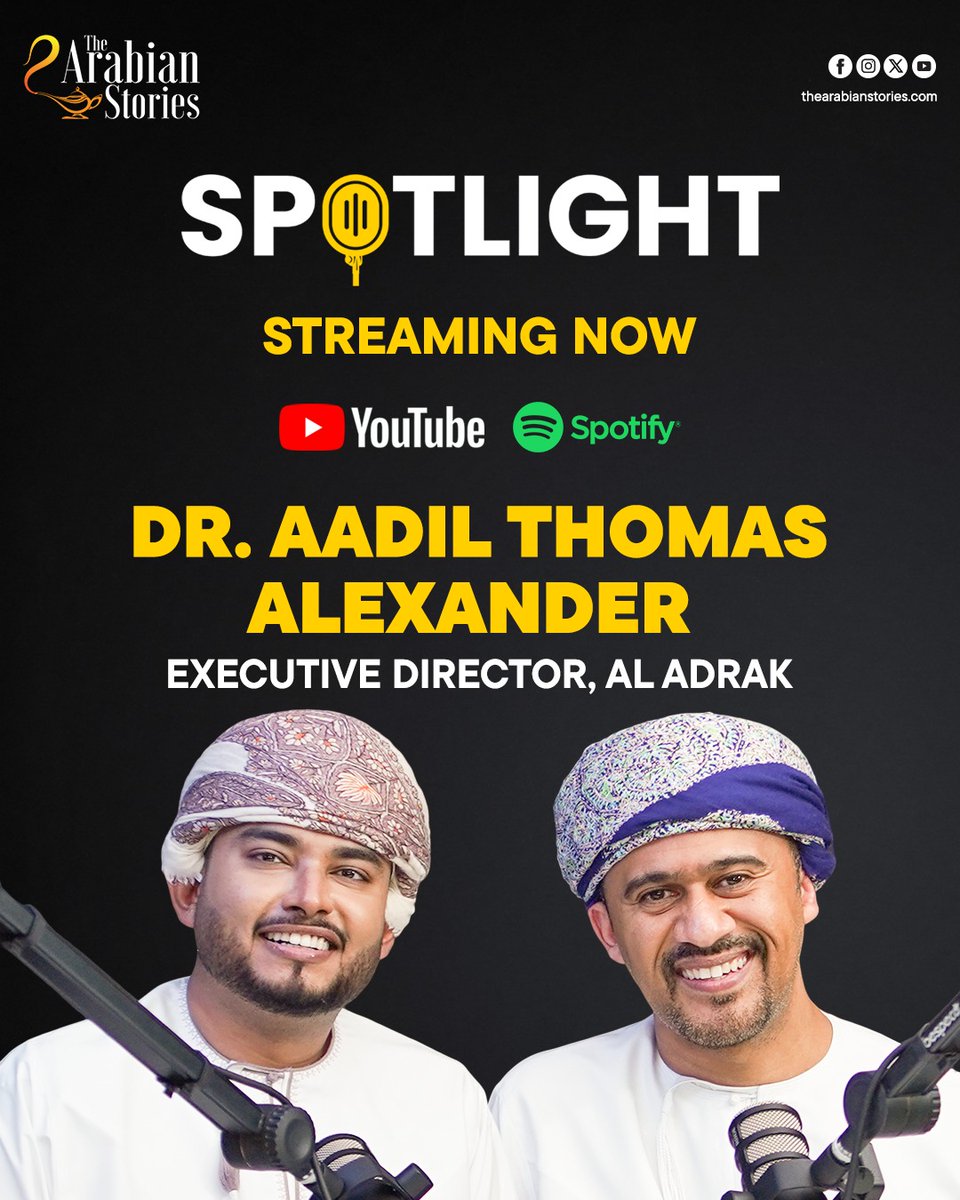 The latest episode of #TASPodcast — SpotLight with Dr. Aadil Thomas Alexander, Executive Director of Al Adrak is now streaming on Spotify. 

Listen here: tinyurl.com/33bpn5kp

<a href="/aadil_alexander/">Dr.Aadil Alexander</a>
<a href="/TariqAlBarwani/">Tariq Al Barwani</a>

#TariqAlBarwani #Spotify #TheArabianStories