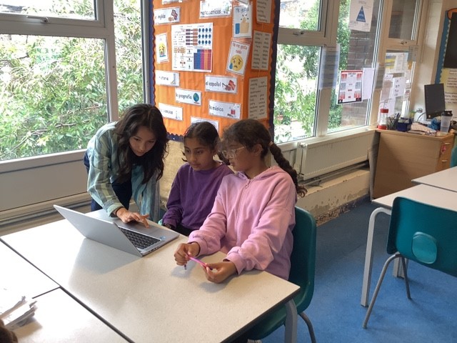 MyattGarden's tweet photo. After a successful Computing week last week, Year 5 are getting supported by Year 6 in a debugging session. We can't wait to play some of these impressive games! #MyattMagic https://t.co/yJDREthiWJ