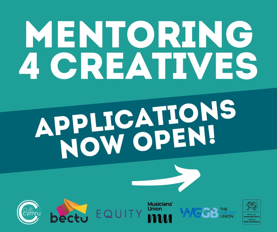 📢We’re delighted to announce that applications are open for a second group of mentees under our Mentoring 4 Creatives programme for people working in live entertainment and the arts! More info on how to apply below 

🔗cult.cymru/en/mentora23_2…