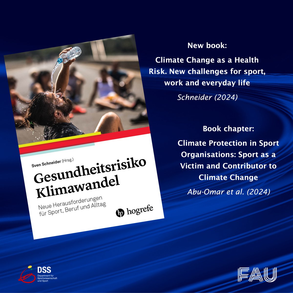 We are glad to have contributed to Sven Schneider's book on #climatechange as a health risk. It features 45 chapters from leading German experts. Our chapter discusses the negative impact of #sports on the #climate and how transforming the sport sector can reduce this impact.