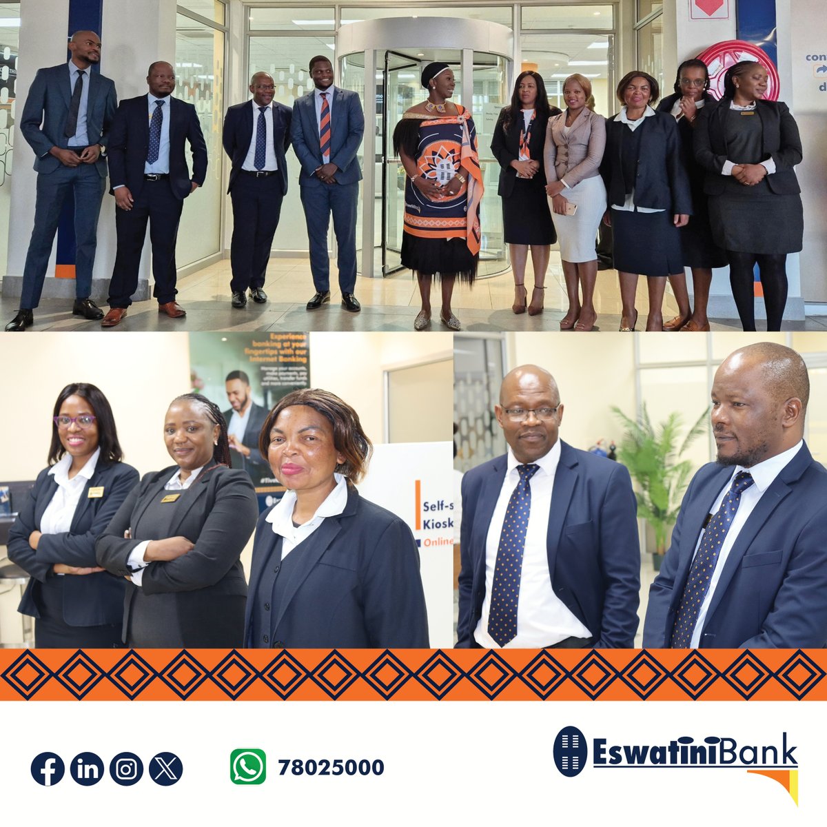 EswatiniB's tweet photo. His Majesty King Mswati 111 paid a visit to the Eswatini Bank Matsapha Lifestyle Centre branch yesterday during the official opening of the Matsapha Lifestyle Centre. Bayethe, Wena Waphakathi! #EswatiniBank #LibhangeLesive #Beling #Tivele_Usekhaya #OfficialOpening https://t.co/quCDdfjDWm