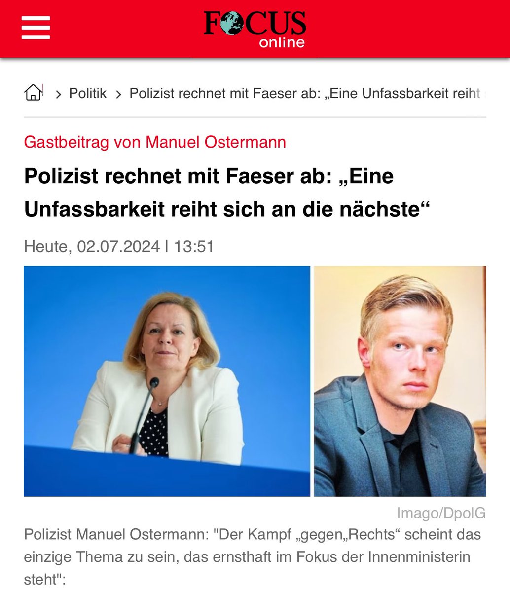 DPolG Bundespolizeigewerkschaft (@dpolgbpolg) on Twitter photo Gastbeitrag von unserem 1.stellv. Bundesvorsitzenden <a href="/M_Ostermann/">Manuel Ostermann</a> amp.focus.de/politik/polizi… via <a href="/focusonline/">FOCUS online</a> Gastbeitrag von unserem 1.stellv. Bundesvorsitzenden <a href="/M_Ostermann/">Manuel Ostermann</a> amp.focus.de/politik/polizi… via <a href="/focusonline/">FOCUS online</a>