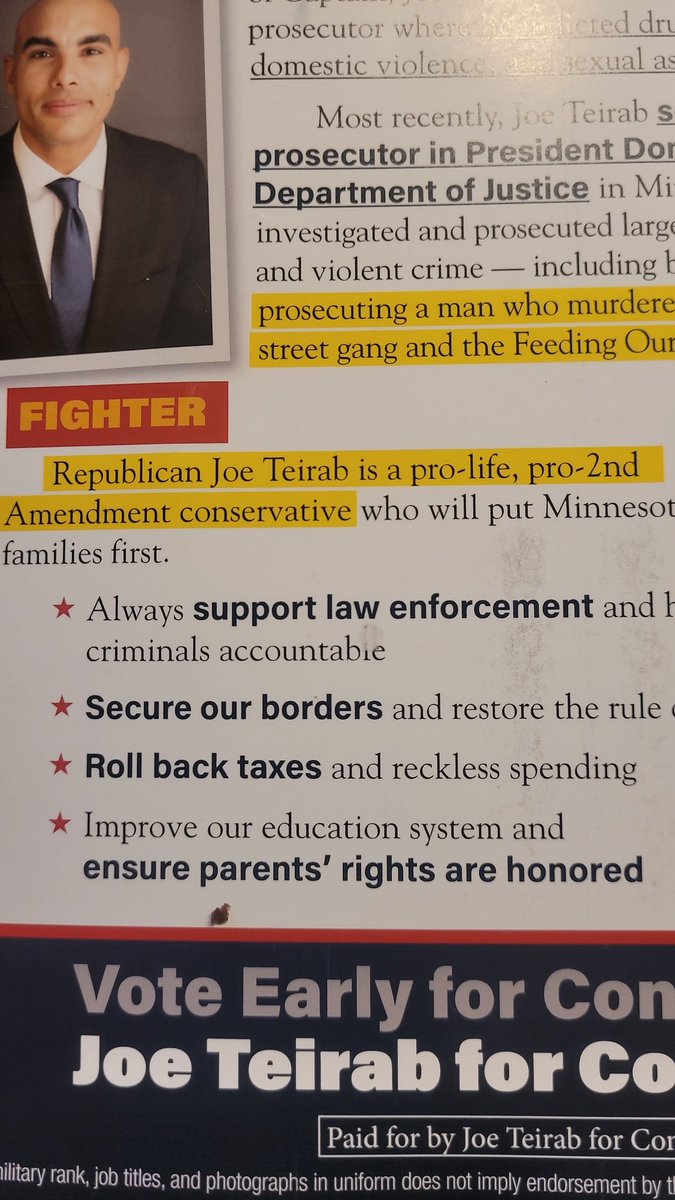 MrPuttMN's tweet image. When I see a candidate with nothing but vague platitudes and bolding his service in Trump's DOJ (like he's connected to him) not to mention no specific plan for education. I appreciate your military service @JoeTeirab, but I'm out. @AngieCraigMN

@EducationMN @edmn_pac #edmnvotes