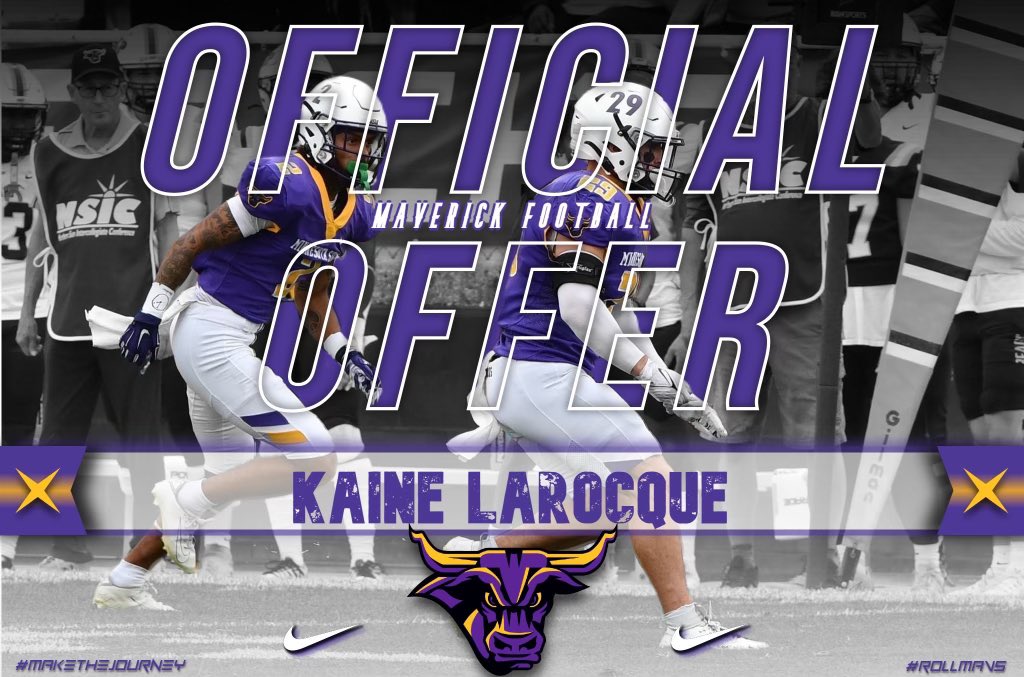 Kaine (@kaine_larocque) on Twitter photo After a great camp and conversation with <a href="/Todd_Taylor28/">Todd A. Taylor Jr.</a> I am grateful to say that I have received an offer from <a href="/MinnStFootball/">Minnesota State Football</a> 🟡🟣‼️ <a href="/CoachPFBE/">Coach _P</a> <a href="/Veesonie4/">Varmah Sonie</a> <a href="/applevalleyFB/">AV Football</a> After a great camp and conversation with <a href="/Todd_Taylor28/">Todd A. Taylor Jr.</a> I am grateful to say that I have received an offer from <a href="/MinnStFootball/">Minnesota State Football</a> 🟡🟣‼️ <a href="/CoachPFBE/">Coach _P</a> <a href="/Veesonie4/">Varmah Sonie</a> <a href="/applevalleyFB/">AV Football</a>