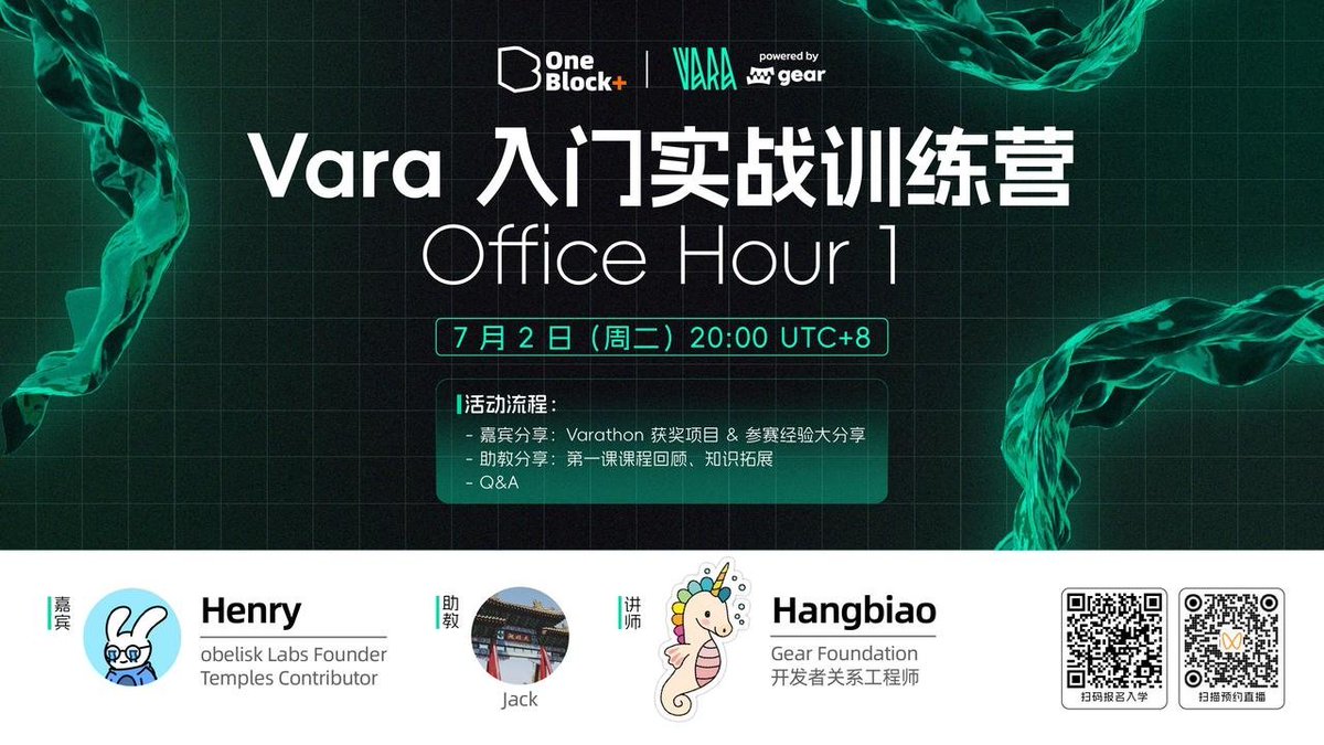 OneBlock_'s tweet photo. 🔥 Don't miss out on the #Varathon Reopens! Get exclusive insights from winning teams and learn from the best in the industry.
🎓 Topic: Varathon Reopens: Insights from Winning Teams!
🎙️ Guest: @web3henry | @0xObeliskLabs Founder & Temples Contributor
🗓️ Date: July 2 (Tuesday) 20:00 UTC+8
✨ Scan the QR code below to schedule the live stream.