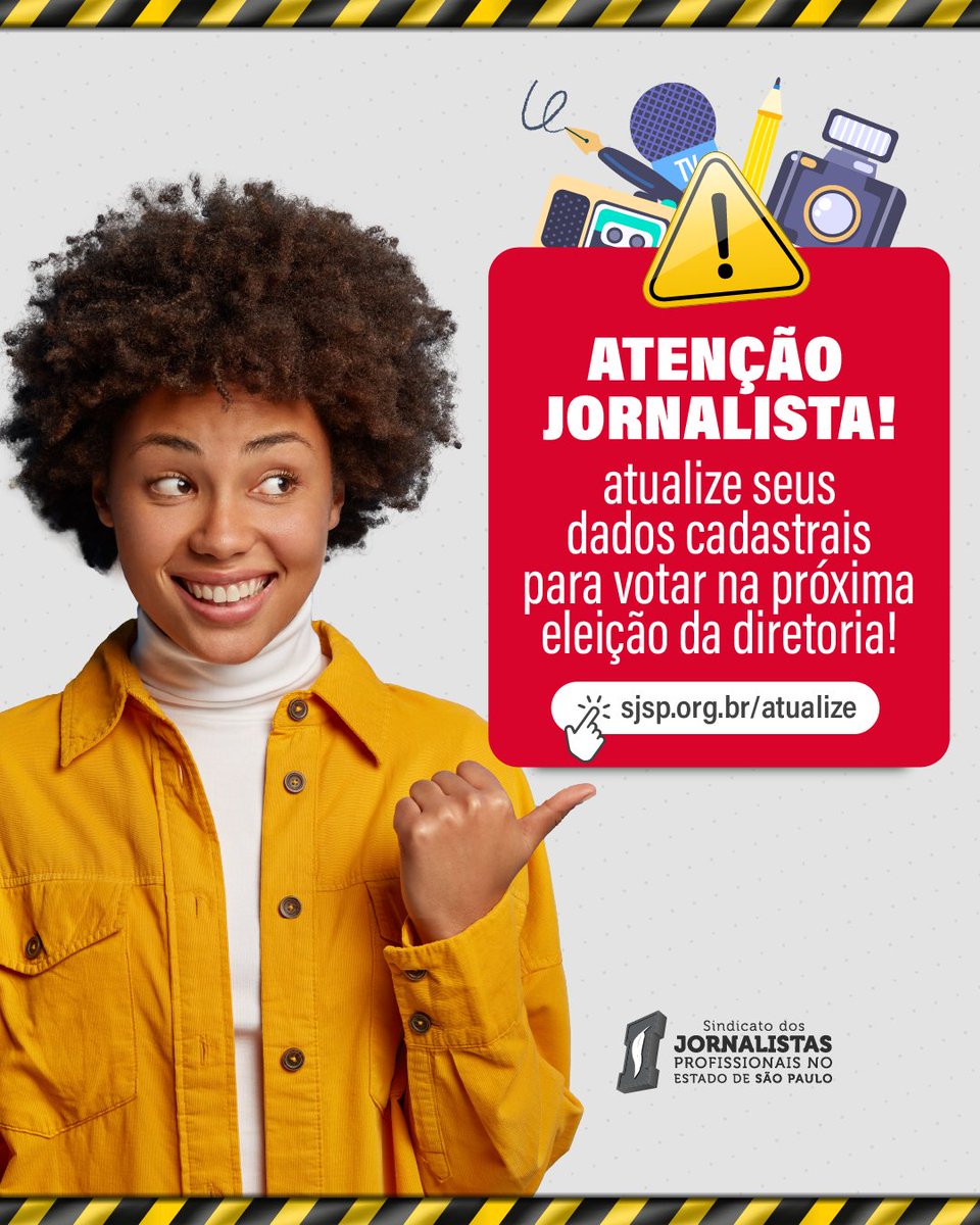 JornalistasSP's tweet image. 🗳️ ELEIÇÃO SJSP: Jornalista, atualize seu cadastro!

📲 Saiba como atualizar seus dados aqui: bit.ly/atualizeseucad…