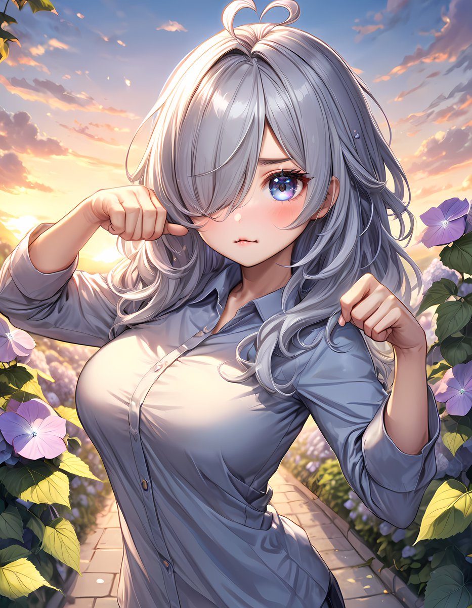 イラスト原画　銀髪少女の眼差し「ウクライナの女」 イラスト原画 銀髪少女の眼差し「ウクライナの女」 これを見た人