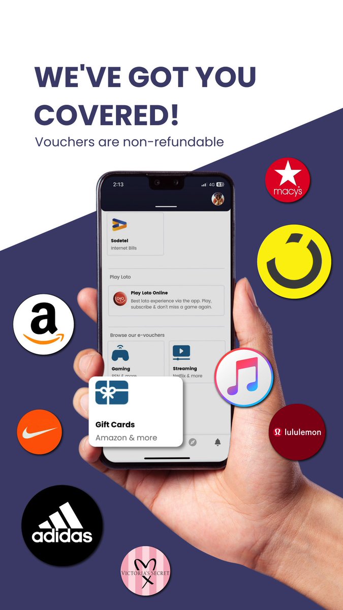 SuyoolApp's tweet photo. Start your weekend shopping right by enjoying this wide selection of gift cards from the Suyool app ๐
#Suyool #SuyoolCard #SuyoolRevolution #Lebanon #Beirut #Visa #VisaCard #Ewallet #ูุจูุงู #ุจูุฑูุช #Amazon #Macys #Noon #Itunes #Adidas #Lululemon #Nike #VictoriaSecret https://t.co/HtGJqbnasO