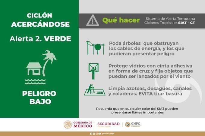 ⚠️INFORMACIÓN IMPORTANTE

Entramos en #AlertaVerde ante el acercamiento del huracán Beryl.

Representa peligro bajo pero debemos seguir las siguientes recomendaciones:

❌Proteger vidrios con cinta adhesiva en forma de cruz.
🌳Podar árboles que obstruyan cables de energía.