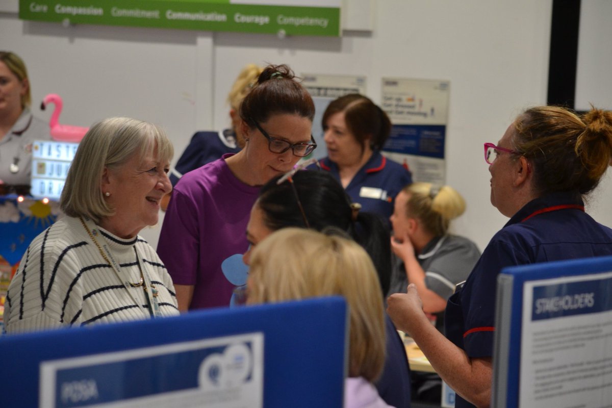 EastCheshireNHS's tweet photo. Staff gathered to share and celebrate some of the great quality improvement initiatives taking place across wards last week.

👏 A range of fantastic ideas were displayed on work to promote nutrition and hydration, mobility and the management of pressure ulcers. https://t.co/s0xN118CiX