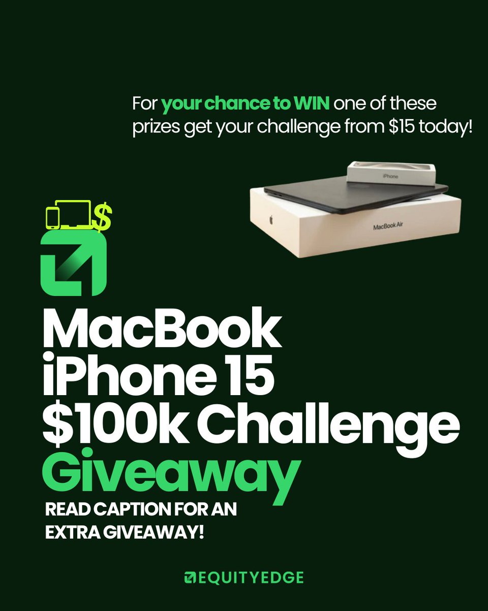 🚨 GIVEAWAY 🚨
Every challenge that you buy in July is a chance to win a brand new MacBook, an iPhone 15 or a $100k Challenge! There are no limits to the amount of times you can enter! 

We're also giving away a $25k Challenge every week! For a chance to win...
👥 Every friend