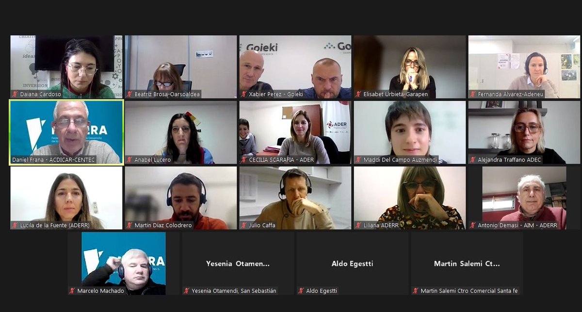 Trabajando en red con las agencias de <a href="/FadelraARG/">Federacion Agencias de Desarrollo Local Argentina</a> y de <a href="/GarapenElkartea/">GARAPEN</a>.
Tenemos una agenda de trabajo consensuada. Hoy iniciamos el trabajo en el primer punto que es identificar las similitudes entre agencias para conformar equipos de trabajo entre agencias similares 💪