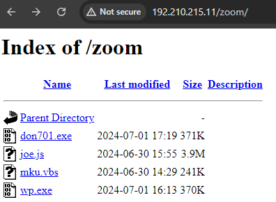 jcarndt's tweet photo. #opendirectory containing #agenttesla

An obfuscated .js phishing attachment: https://t.co/gNf0BoDCjm

Downloads from here:  ://192.210.215.11/zoom/ https://t.co/DmN1vPnHEs